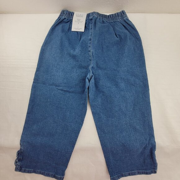 Croft & Barrow Capri Womens XS Crop Blue Denim Jeans Pants Pull On Elastic - Picture 7 of 13